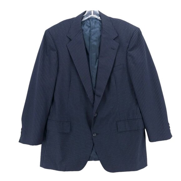 Polo Ralph Lauren Dark Blue Pinstripe Jacket Blazer MADE IN USA 44L - tailored?